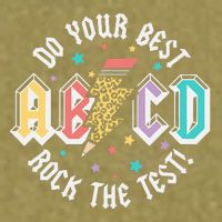 Test Day Teachers Boy Girl Abcd Rock The Test Testing Day Garment-Dyed Women's Muscle Tee