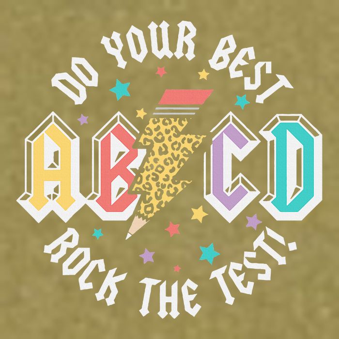 Test Day Teachers Boy Girl Abcd Rock The Test Testing Day Garment-Dyed Women's Muscle Tee