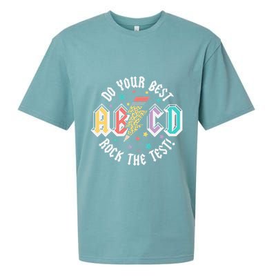 Test Day Teachers Boy Girl Abcd Rock The Test Testing Day Sueded Cloud Jersey T-Shirt