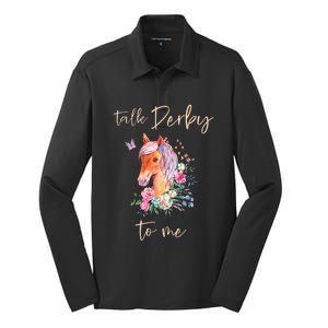 Talk Derby To Me Horse Racing Fan Silk Touch Performance Long Sleeve Polo