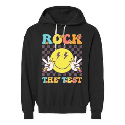 Testing Day Teacher Student Motivational Rock The Test Garment-Dyed Fleece Hoodie
