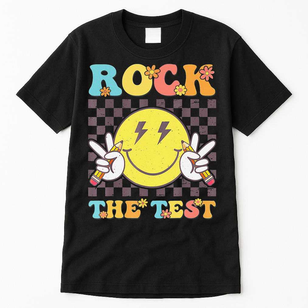 Testing Day Teacher Student Motivational Rock The Test Tall T-Shirt