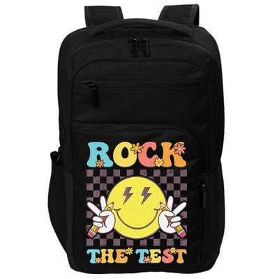 Testing Day Teacher Student Motivational Rock The Test Impact Tech Backpack
