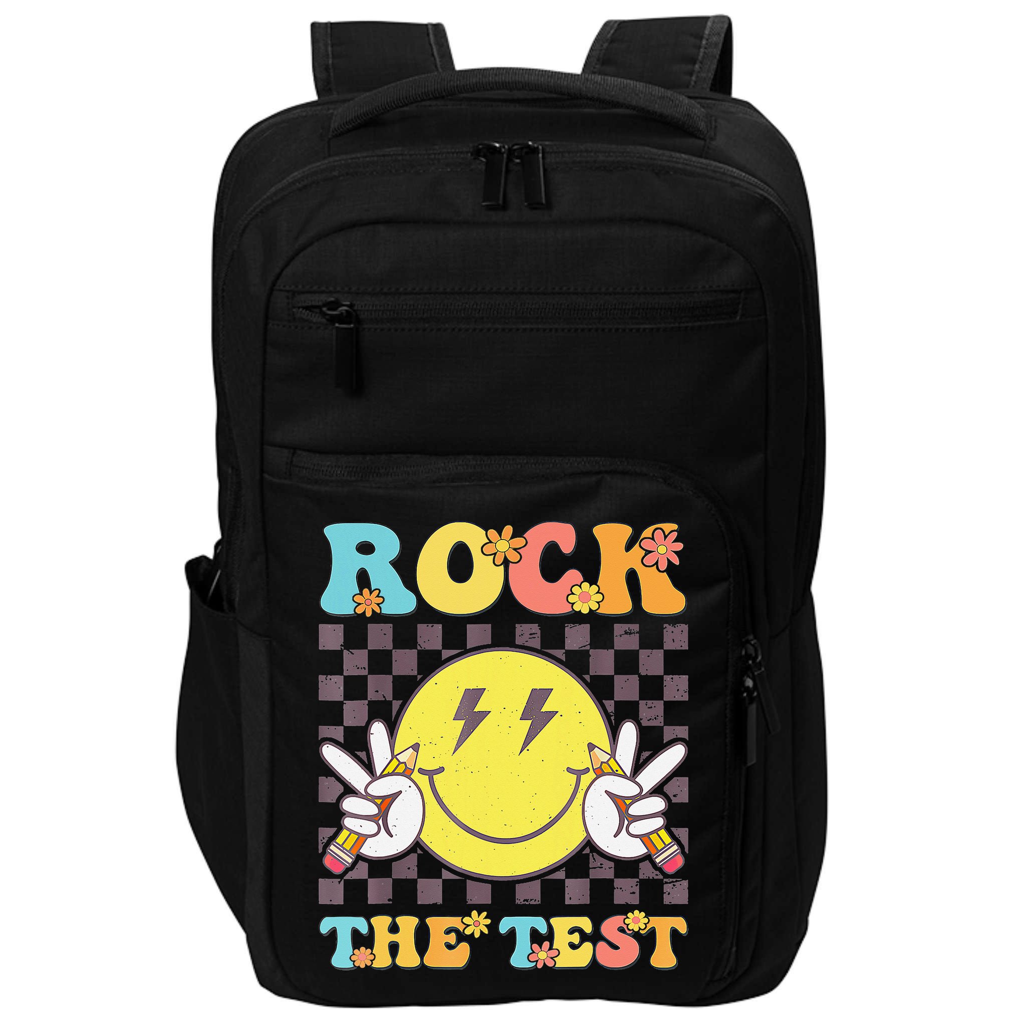 Testing Day Teacher Student Motivational Rock The Test Impact Tech Backpack