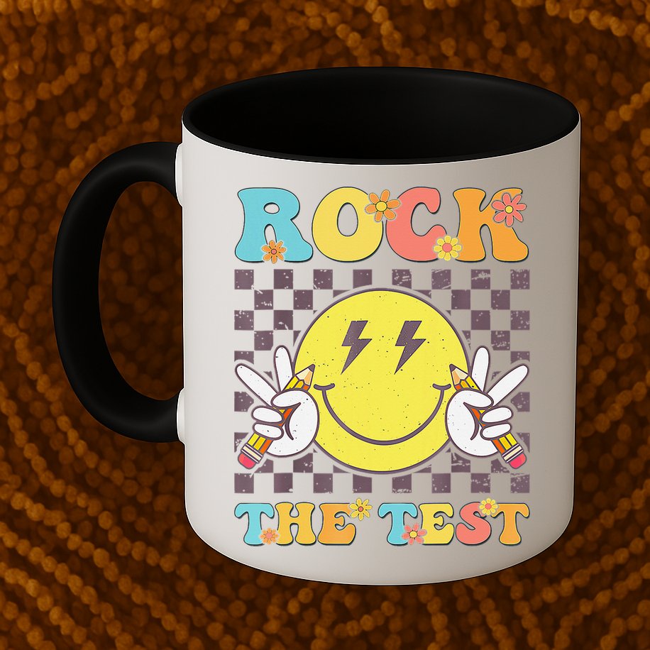 Testing Day Teacher Student Motivational Rock The Test Mug