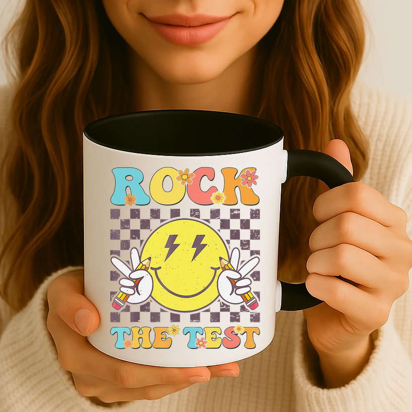 Testing Day Teacher Student Motivational Rock The Test Mug