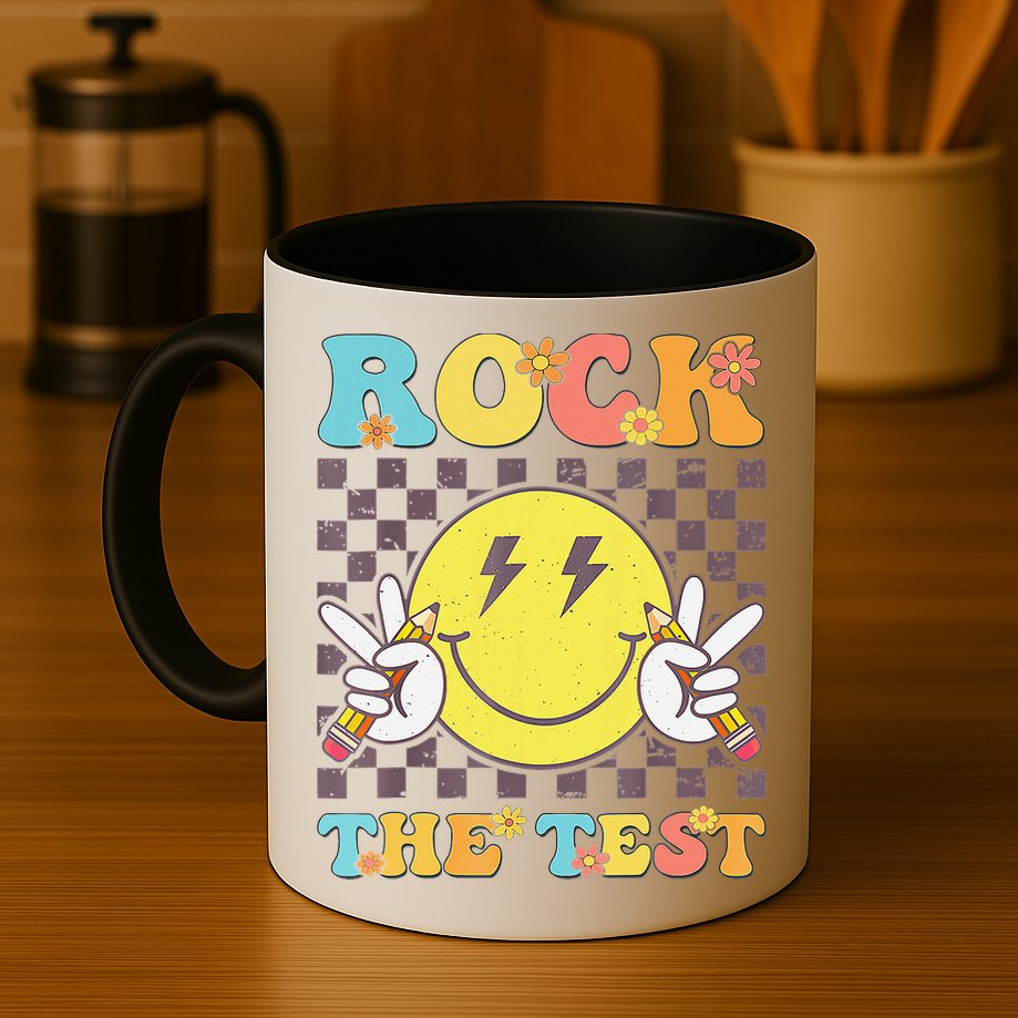 Testing Day Teacher Student Motivational Rock The Test Mug