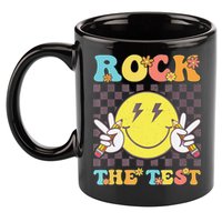 Testing Day Teacher Student Motivational Rock The Test 11oz C Handle Ceramic Mug