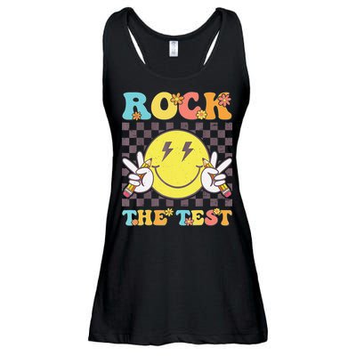 Testing Day Teacher Student Motivational Rock The Test Ladies Essential Flowy Tank