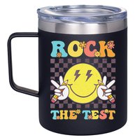 Testing Day Teacher Student Motivational Rock The Test 12oz Stainless Steel Coffee Mug