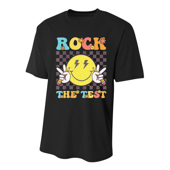 Testing Day Teacher Student Motivational Rock The Test Youth Performance Sprint T-Shirt