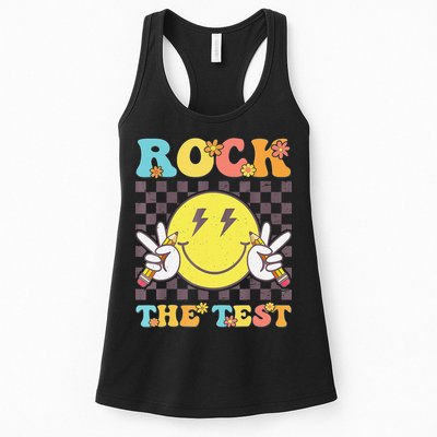 Testing Day Teacher Student Motivational Rock The Test Womens Tank Top
