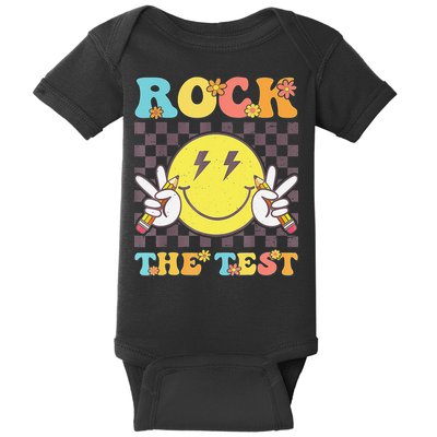 Testing Day Teacher Student Motivational Rock The Test Baby Bodysuit