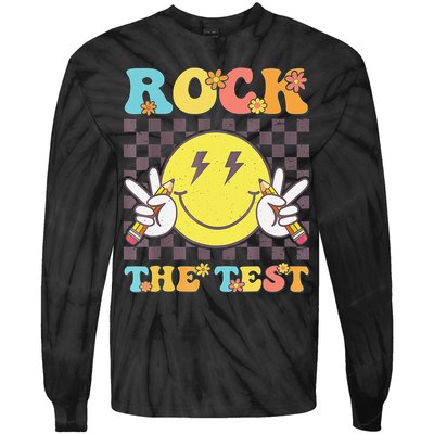 Testing Day Teacher Student Motivational Rock The Test Tie-Dye Long Sleeve Shirt