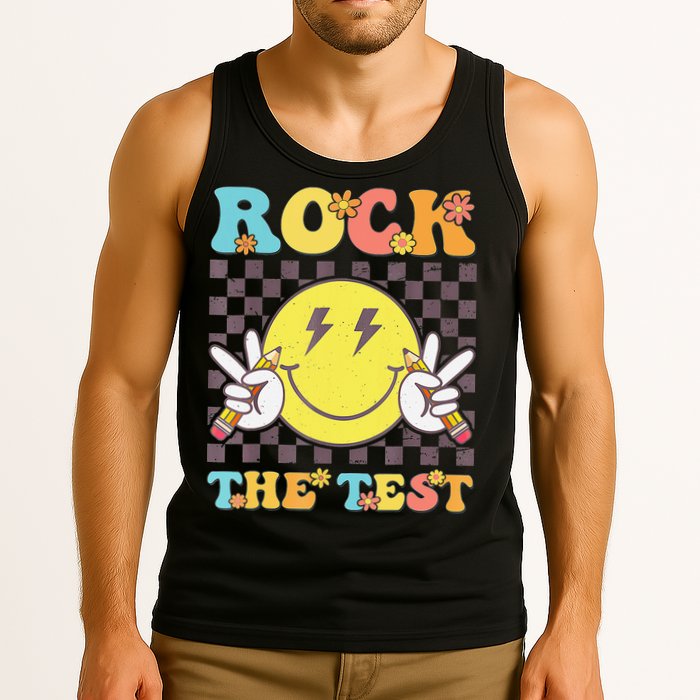 Testing Day Teacher Student Motivational Rock The Test Tank Top