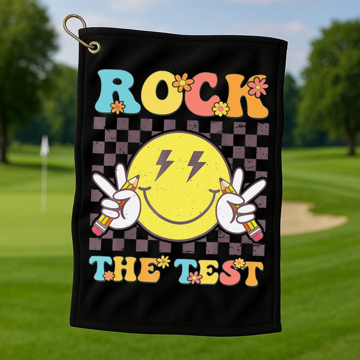 Testing Day Teacher Student Motivational Rock The Test Golf Towel