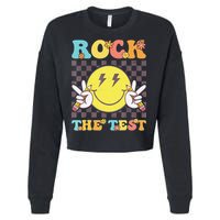 Testing Day Teacher Student Motivational Rock The Test Cropped Pullover Crew