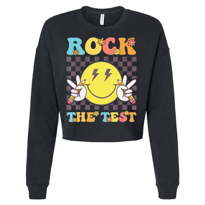 Testing Day Teacher Student Motivational Rock The Test Cropped Pullover Crew