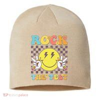 Testing Day Teacher Student Motivational Rock The Test Sustainable Beanie