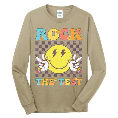 Testing Day Teacher Student Motivational Rock The Test Tall Long Sleeve T-Shirt