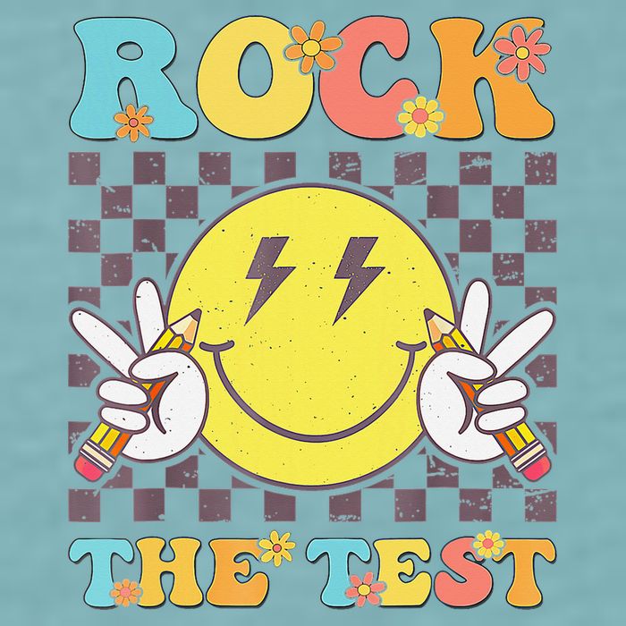 Testing Day Teacher Student Motivational Rock The Test Sueded Cloud Jersey T-Shirt