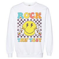 Testing Day Teacher Student Motivational Rock The Test Garment-Dyed Sweatshirt