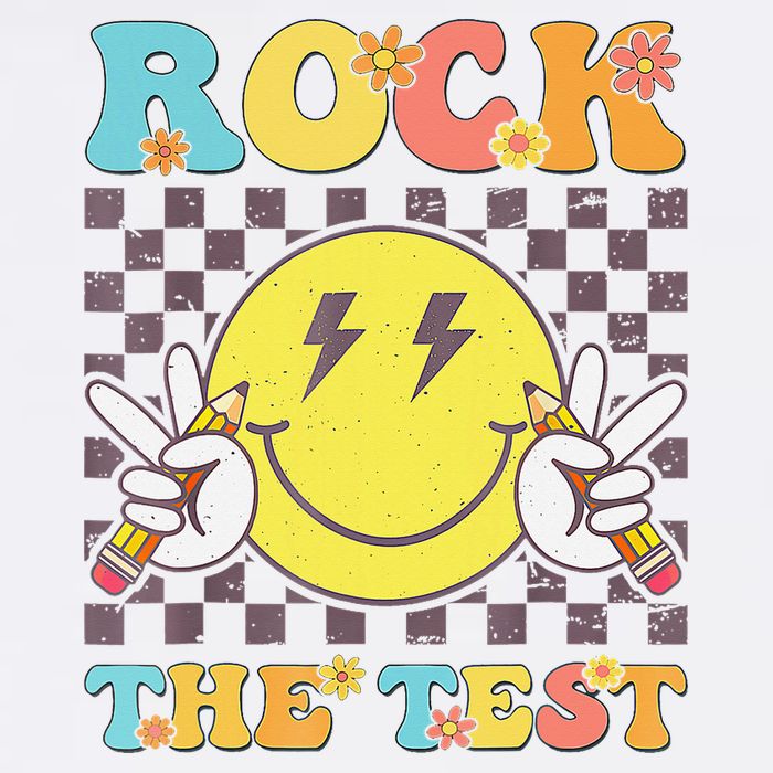 Testing Day Teacher Student Motivational Rock The Test Garment-Dyed Sweatshirt