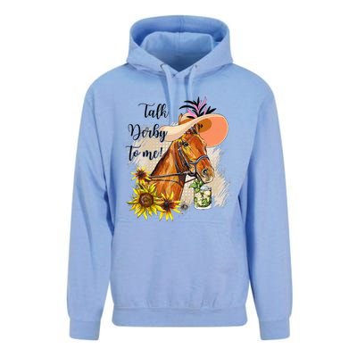 Talk Derby To Me Sunflower Horse Racing Funny Derby Day Unisex Surf Hoodie