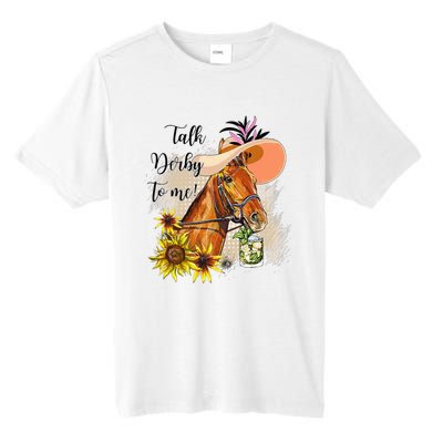 Talk Derby To Me Sunflower Horse Racing Funny Derby Day Tall Fusion ChromaSoft Performance T-Shirt