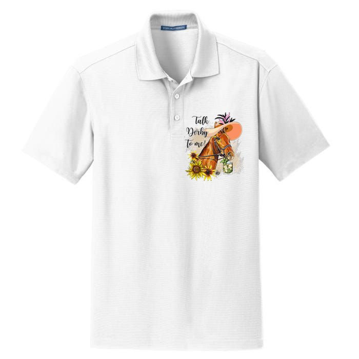 Talk Derby To Me Sunflower Horse Racing Funny Derby Day Dry Zone Grid Polo