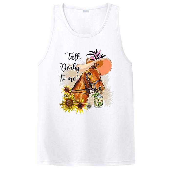 Talk Derby To Me Sunflower Horse Racing Funny Derby Day PosiCharge Competitor Tank