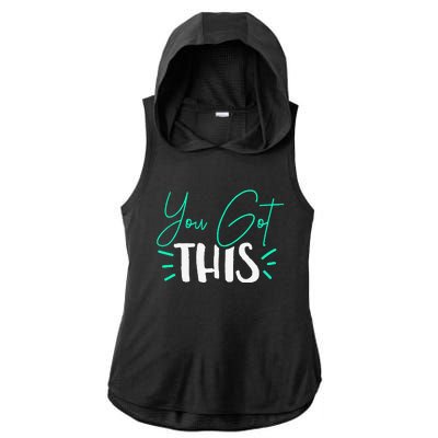 Test Day Teacher Ladies PosiCharge Tri-Blend Wicking Draft Hoodie Tank