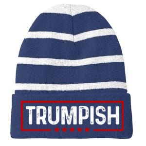 Trumpish Donald Trump 2024 Striped Beanie with Solid Band