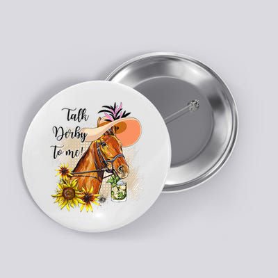 Talk Derby To Me Sunflower Horse Racing Button