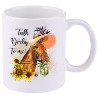 Talk Derby To Me Sunflower Horse Racing 11oz C Handle Ceramic Mug