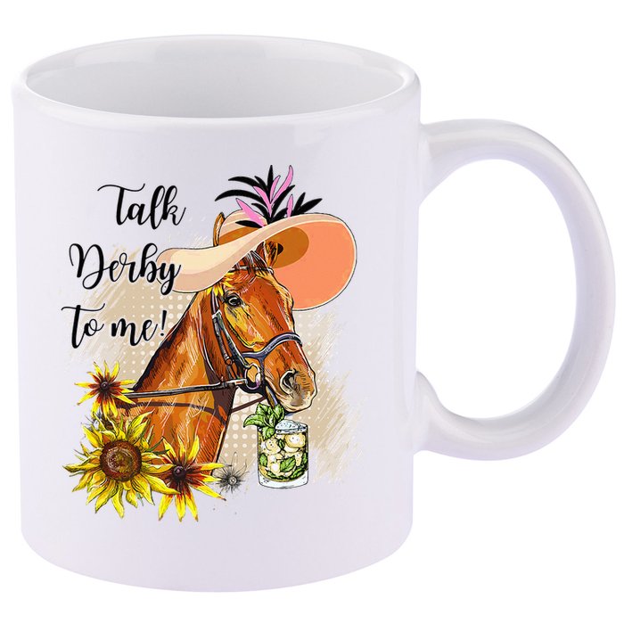 Talk Derby To Me Sunflower Horse Racing 11oz C Handle Ceramic Mug