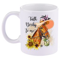 Talk Derby To Me Sunflower Horse Racing 11oz C Handle Ceramic Mug