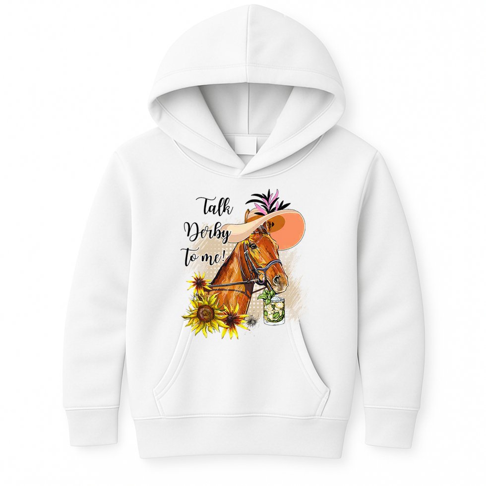 Talk Derby To Me Sunflower Horse Racing Kids Hoodie
