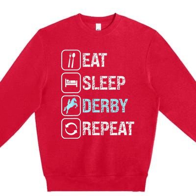 Talk Derby to me Funny for Horse Racing Lover Premium Crewneck Sweatshirt