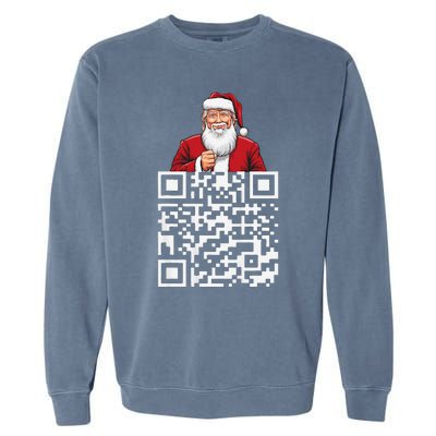 Trump Dance Troll Qr Funny President Trump Dance Code Back Garment-Dyed Sweatshirt