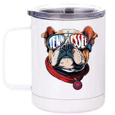 Tennessee Dog Tri Stars Flag Sports Fan 12 oz Stainless Steel Tumbler Cup