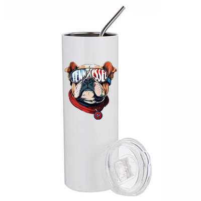 Tennessee Dog Tri Stars Flag Sports Fan Stainless Steel Tumbler