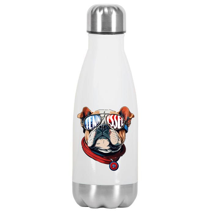 Tennessee Dog Tri Stars Flag Sports Fan Stainless Steel Insulated Water Bottle