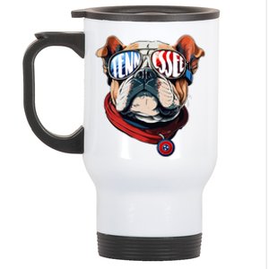 Tennessee Dog Tri Stars Flag Sports Fan Stainless Steel Travel Mug