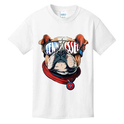 Tennessee Dog Tri Stars Flag Sports Fan Kids T-Shirt