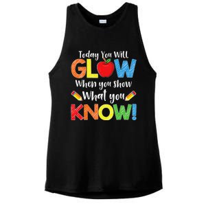 Test Day Teacher Show What You Know Funny Exam Ladies PosiCharge Tri-Blend Wicking Tank