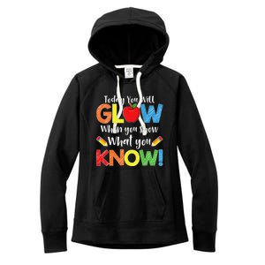 Test Day Teacher Show What You Know Funny Exam Women's Fleece Hoodie