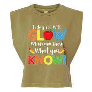 Test Day Teacher Show What You Know Funny Exam Garment-Dyed Women's Muscle Tee