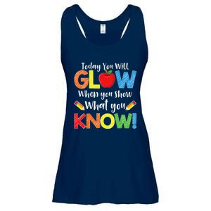 Test Day Teacher Show What You Know Funny Exam Ladies Essential Flowy Tank