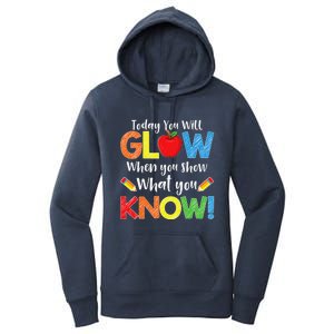 Test Day Teacher Show What You Know Funny Exam Women's Pullover Hoodie